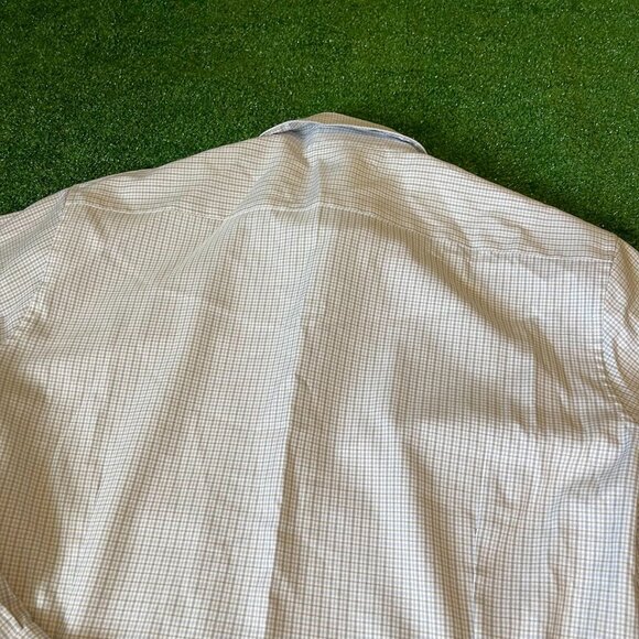 Doc & Amelia by Cintas Long Sleeve Button Down Blue Grey Plaid Shirt Size M - Picture 11 of 11